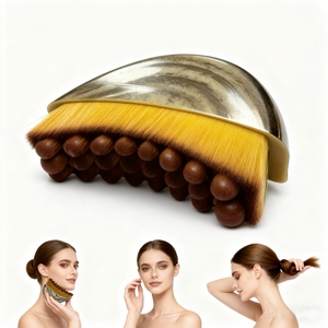 Individuelles Logo Trockenbürste Sanfte Gesichtsmassage Neue Lymphatische Kontur-Ovalbürste für den Täglichen Gebrauch Entwickelt für Lymphdrainage aus Kunststoff - Product Image 2