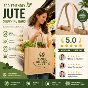 Sac fourre-tout en <span class=keywords><strong>jute</strong></span> écologique résistant et laminé, imperméable, réutilisable, personnalisable avec fermeture éclair - Product Image 2
