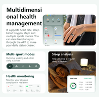Anneau intelligent AI avec enregistreur vocal, traduction en temps réel, suivi des signes vitaux, modes multisports, contrôle de la caméra à distance