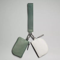 Dompet Gelang Koin Tahan Air Bahan Nilon Pendek dengan Resleting dan Dua Kantong Lepas Pasang, Grosir Kustom