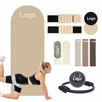 Logo personnalisé noir Pilates accessoires pour femmes tissu bandes de butin noyau curseur Pilates Yoga balle anneau Yoga cercle Pilates Kit
