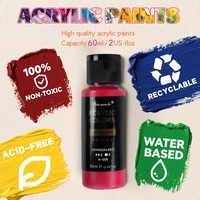 24 couleurs 2oz/60ml bouteilles de peinture acrylique ensemble non toxique imperméable à l'eau riche Pigments peinture acrylique pour artistes, étudiants, débutants
