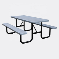 Table de pique-nique commerciale extérieure de 6 pieds 8 pieds en métal banc meubles de jardin table à manger en acier chaise de table basse de patio extérieur