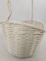 Panier en rotin PE fabriqué en usine, 29x20xH37cm, avec poignée, en forme de bateau, pour rangement et panier cadeau de fêtes, taille unique