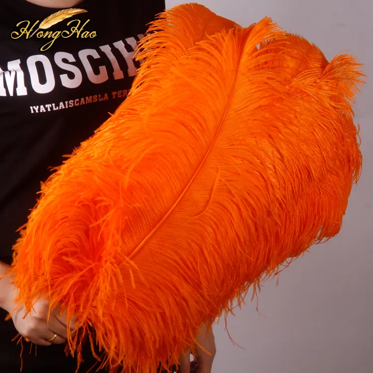 En gros 15-75cm pas cher grand orange unique plumes d'autruche à vendre mode décoration De Mariage artisanat