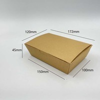 Boîte à lunch en papier kraft à simple couvercle, biodégradable, jetable, pour repas à emporter, conteneur alimentaire pour traiteur