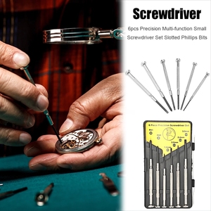 6pcs OEM DIY Multifunction Chrome Steel Handle Screwdriver Set Slotted Phillips Bits Watch Glasses Repair Small <strong>Torx</strong> <strong>Screwhead</strong> - Product Image 5