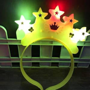 Serre-tête scintillant en forme de couronne à cinq étoiles, 27x7cm, accessoire de fête lumineux pour cheveux - Product Image 3