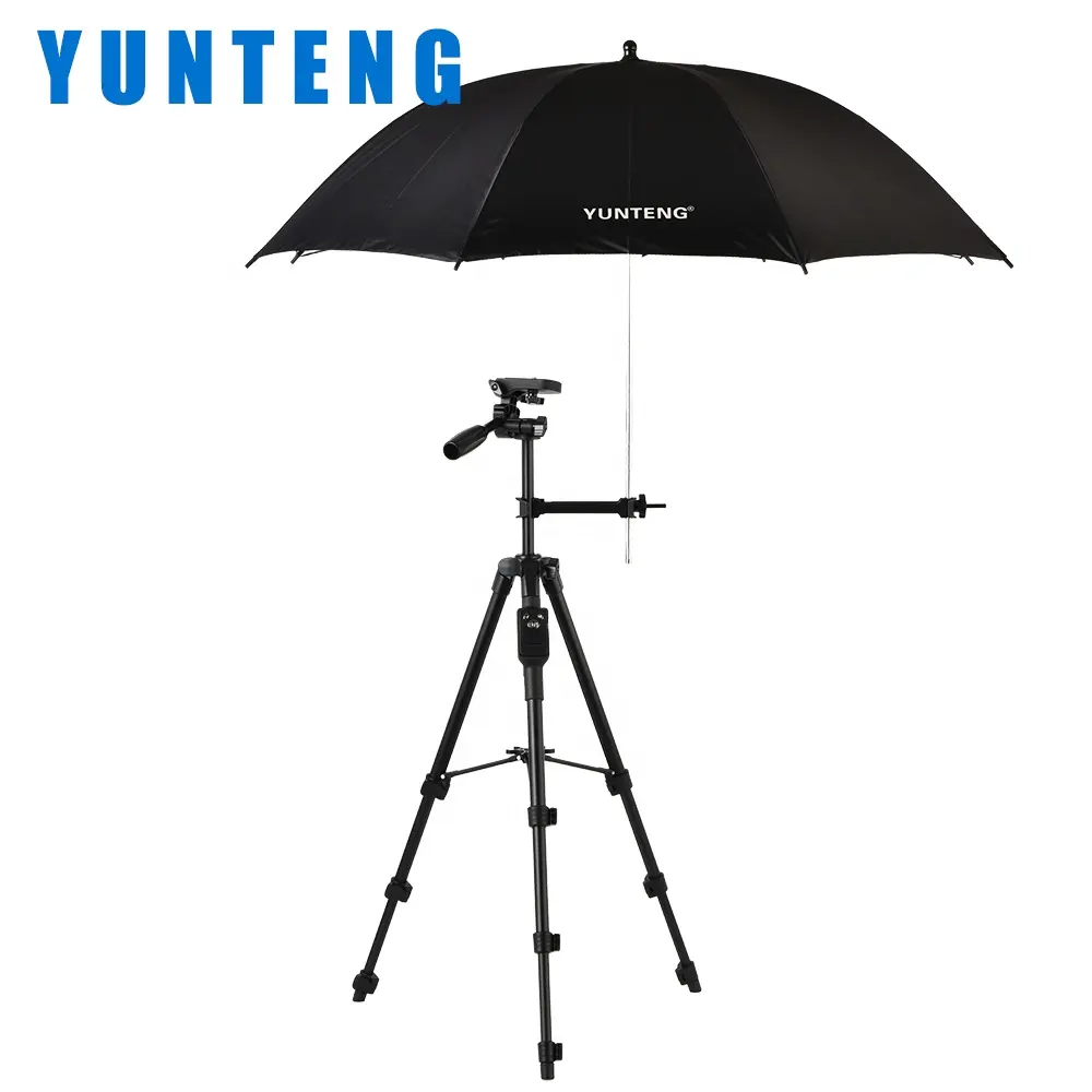 YUNTENG VCT-5228 125cm Light Weight Tripod for Camera Phone with Wireless BT Remote Shutter Umbrella Selfies Live Stream Vlog