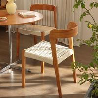 Chaise de salle à manger en bois massif de style vintage, tabouret de maquillage noir, dossier design, empilable, mobilier de maison