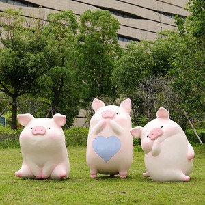 Escultura <span class=keywords><strong>de</strong></span> Cerdo Gordo Kawaii <span class=keywords><strong>de</strong></span> FRP, Pintada a Mano, Ligera y Duradera, Estatua para Exteriores, para Parques, Granjas, Patios, Decoración <span class=keywords><strong>de</strong></span> Espacios Comerciales - Product Image 1