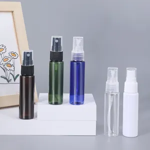 Frascos de plástico vazios para perfume, frascos pequenos de 30ml para perfume, cosméticos, névoa fina, com tampa da bomba preta, garrafa de spray resistente química