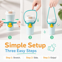 Support de tasse en silicone personnalisé, mains libres, pour café, réutilisable, écologique, pour les voyages