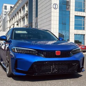 ชุดแต่งรอบคันสำหรับ Honda Civic รุ่นที่ 11 Hatchback ปี 2021-2022 กระจังหน้าแบบ Racing สีดำเงา สไตล์ TR อุปกรณ์ตกแต่งรถยนต์ - Product Image 3