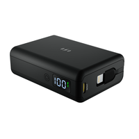 Batterie externe intégrée avec câble en L, Powerbank 10000 mAh PD45W avec charge sans fil et charge rapide USB-C