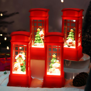 Venta al por mayor <span class=keywords><strong>de</strong></span> cabinas telefónicas creativas <span class=keywords><strong>de</strong></span> Papá Noel con luces pequeñas iluminadas, regalos <span class=keywords><strong>de</strong></span> Navidad, adornos <span class=keywords><strong>de</strong></span> dibujos animados para mesa. - Product Image 1