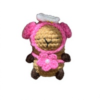 Porte-clés décapsuleur en peluche crochetée à la main avec impression numérique, motif capybara mignon, mini accessoire de dessin animé