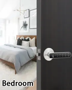 Cerradura inteligente para puerta, huella dactilar, tuya, contraseña digital, cerraduras electrónicas, huella dactilar para dormitorio, baño, perillas sin llave con aleación