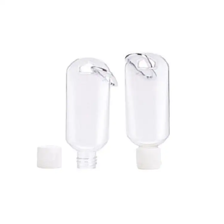 OEM 50ml empty plastic HDPE packaging bottle with keychain for sunblock cream manufacturer/wholesale