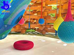 เครื่องเล่นสนามเด็กเล่นเชือกถักโครเชต์สีรุ้งทำมือสำหรับเด็กปีนป่ายและเล่น - Product Image 3