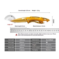Couteau pliant d'extérieur en acier inoxydable, outil multifonctionnel portable de haute dureté, couteau de poche pour le camping, couteau de défense personnelle, couteau à fruits