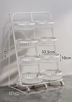 Metal ronde mand verrijdbare keuken fruit- en groente organizer display rek