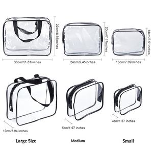 Bolsa de Aseo Transparente Reutilizable de PVC para Mujer, Bolsa de Viaje con Cierre, Bolsa de Maquillaje Impermeable con Etiqueta Privada - Product Image 2
