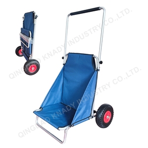 Chariot de pêche pliable de chariot de camping de plage extérieure portative avec la structure de plate-forme de conteneur de rouleau pour le tourisme de shopping - Product Image 1