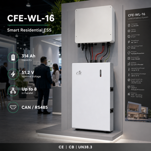 51,2V 314Ah LiFePO4 Solarbatterie CFE-WL-16 16kWh Split Wandmontierte Heim-ESS <span class=keywords><strong>6000</strong></span>+ Zyklen CAN CE <span class=keywords><strong>CB</strong></span> Zertifiziert Backup-Batterie - Product Image 1