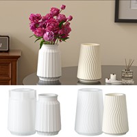 Nordischer Ins-Stil Vertikales Wellenmuster Vase Silikonform DIY Hydroponischer Blumentopf Kerzenhalter Modell