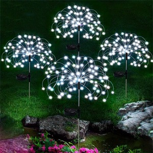 Lampe solaire extérieure IP65 pour jardin, motif pissenlit, papillon, luciole artificielle, avec effet feu d'artifice ondulé, pour patio et aménagement paysager - Product Image 6