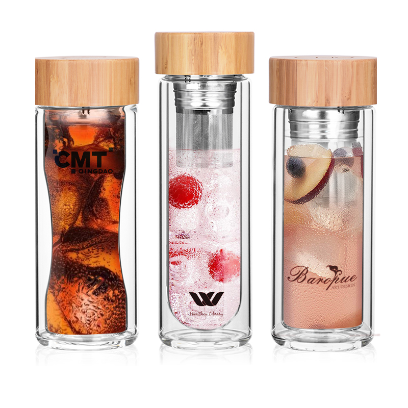 750 мл Термос с двойными стенками из боросиликатного стекла для заварки фруктов стеклянная бутылка для воды