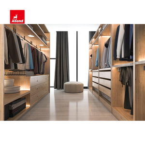 Thiết kế bằng gỗ đi bộ trong <span class=keywords><strong>Scandinavian</strong></span> tủ 2 cửa dẫn ánh sáng Bộ tủ quần áo hệ thống tủ đặt với kệ lưu trữ chất lượng hàng đầu - Product Image 4