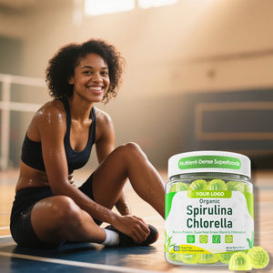Gommes à base de chlorella à la spiruline biologique OEM Gommes super verts et chlorophylle + vitamine C et D3, mélange de zinc Gommes antioxydants puissants - Product Image 1