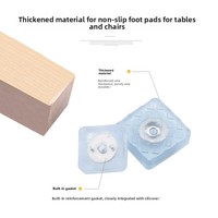Patins transparents antidérapants Yisheng Hardware pour rehausser tables et chaises, patins carrés en plastique souple, protections pour pieds de meubles