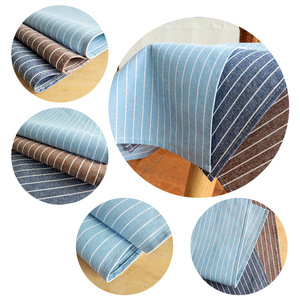 Mantel de Algodón a Rayas Estilo Japonés 30x40cm 40x60cm para Uso Doméstico Rayas Azul Oscuro Azul Claro Marrón Forma Cuadrada - Product Image 1