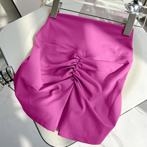 กางเกงขาสั้นเอวสูงสำหรับผู้หญิงกางเกงขาสั้นสำหรับเล่นโยคะออกกำลังกายเล่นยิมและวิ่งได้ระบายอากาศได้ดีกางเกงขาสั้นมีลายทางก้น - Product Image 1