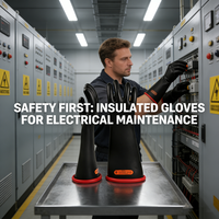 Gants de travail isolants d'usine, gants de sécurité diélectriques en latex pour opérations spéciales électriques, équipement de protection individuelle