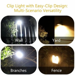 <span class=keywords><strong>Lampe</strong></span> solaire à clip avec détecteur de mouvement, éclairage extérieur étanche pour jardin, fixation murale avec sécurité automatique, clips décoratifs pour parasol de jardin - Product Image 6
