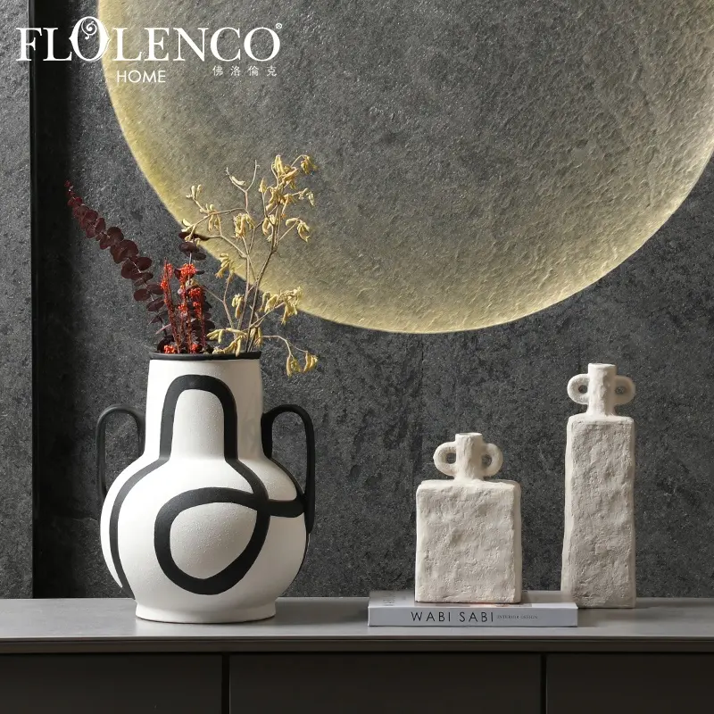フローレンコ手描きセラミック花瓶家の装飾インテリアテーブルリビングルーム装飾セラミック花瓶