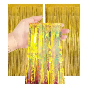 2 tende in carta metallizzata dorata per decorazioni per feste - Product Image 5