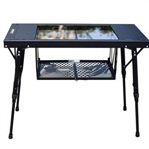 Modern Metal Outdoor <strong>Camping</strong> 3-4 <strong>Unit</strong> Shallow Hanging Rack-Foldable Expandable <strong>Storage</strong> Base Portable - Product Image 1