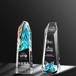 Nome individuale personalizzato all'ingrosso inciso trofeo premio di cristallo bianco di alta qualità con regali Souvenir di Base - Product Image 4