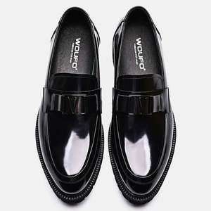 Chaussures Homme Décontractées en Cuir Véritable de Haute Qualité à Enfiler pour l'Automne - Plateforme à Semelle Épaisse, Bout Rond, Respirantes et Antidérapantes - Product Image 3