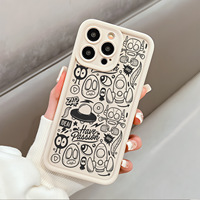 Emery Creative Anti-Dérapant Silicone TPU Téléphone étui pour iphone 15 Pro Max Drôle Graffiti Givré Conception Durable Mobile Téléphone Cas