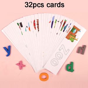 Деревянный Английский алфавит с познавательными животными буквами Правописание слова игра АБС-слова обучающая карта с железной коробкой для хранения детская деревянная игрушка - Product Image 4