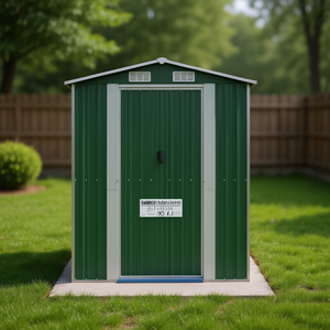 Casetta da Giardino in Acciaio Zincato Verde 75.6x173.2x87.8 Pollici per Stoccaggio Esterno - Product Image 2