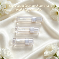Tubes de gloss transparents de trois tailles différentes (3 ml, 1 ml, 7 ml), petits, moyens et grands, personnalisation possible, en stock, ABS