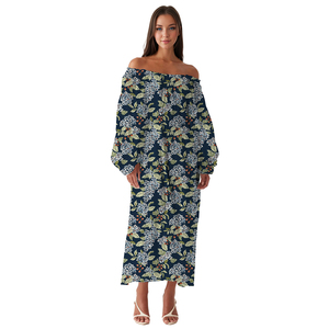 Haute Qualité À Manches Longues Col Carré Imprimé Floral Vacances Maxi <span class=keywords><strong>Robe</strong></span> <span class=keywords><strong>Robe</strong></span> Fleurie Longue <span class=keywords><strong>Tendance</strong></span> Bohème Chic Automne - Product Image 3