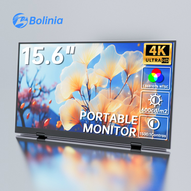 Bolinia 15.6" 4K UHD HDR Portable Monitor 600Nits High Brightness IPS LCD External Laptop Display Portable Screen Extender